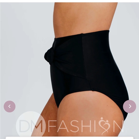 DM Fashion Front Tie High Waist Bottom -Black - Picture 2 of 5